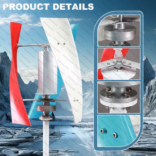 3KW Vertical Helix Wind Turbine Generator 12V/24V/48V Hybrid Controller+Inverter - Picture 2 of 30