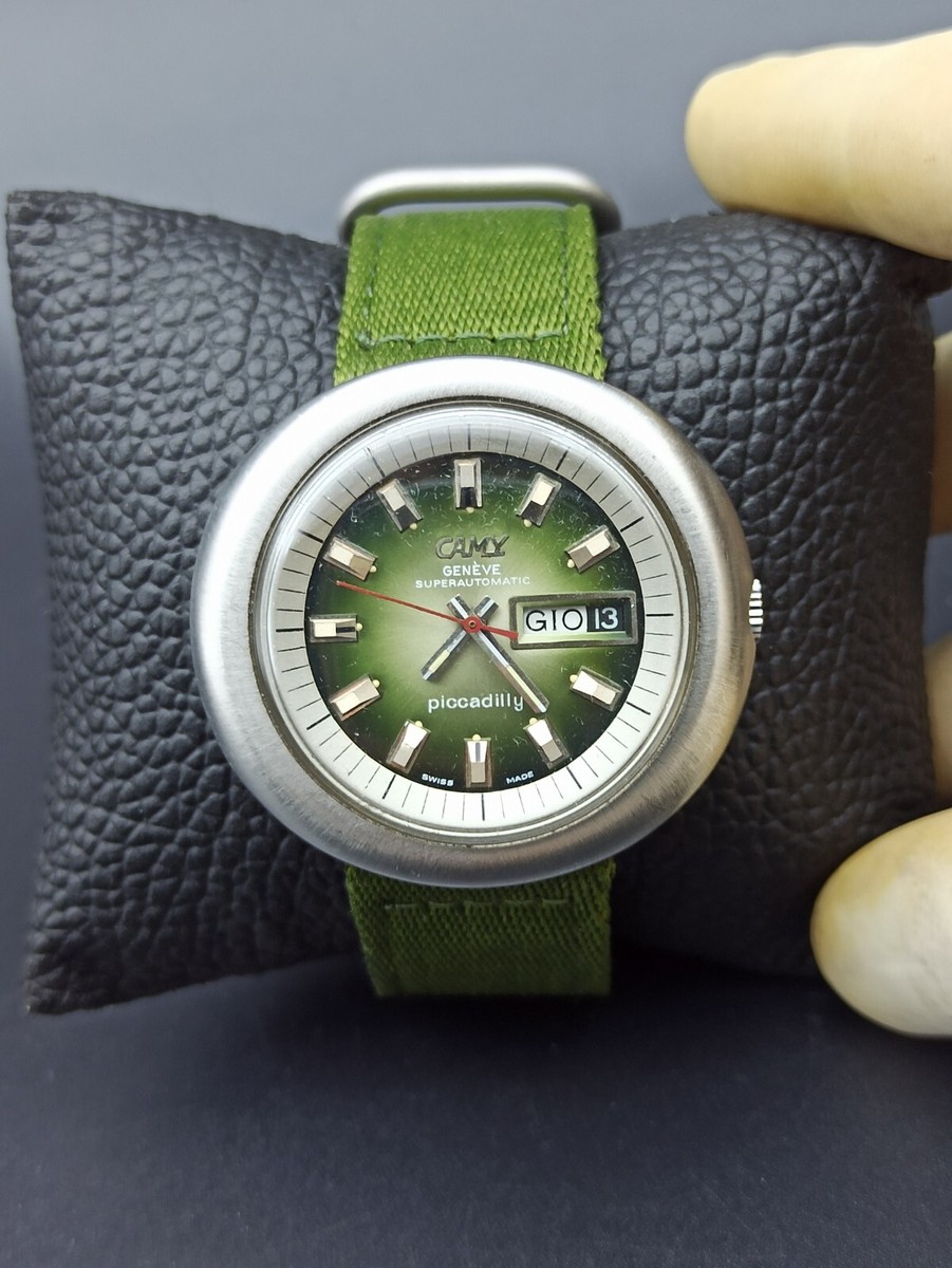 Rare CAMY Geneve Piccadilly Watch Super-Automatic Men's Jumbo 70s
