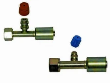  A/C FITTINGS BEADLOCK, FEMALE STRAIGHT #8,#10 WITH R134a SERVICE PORTS (STEEL)