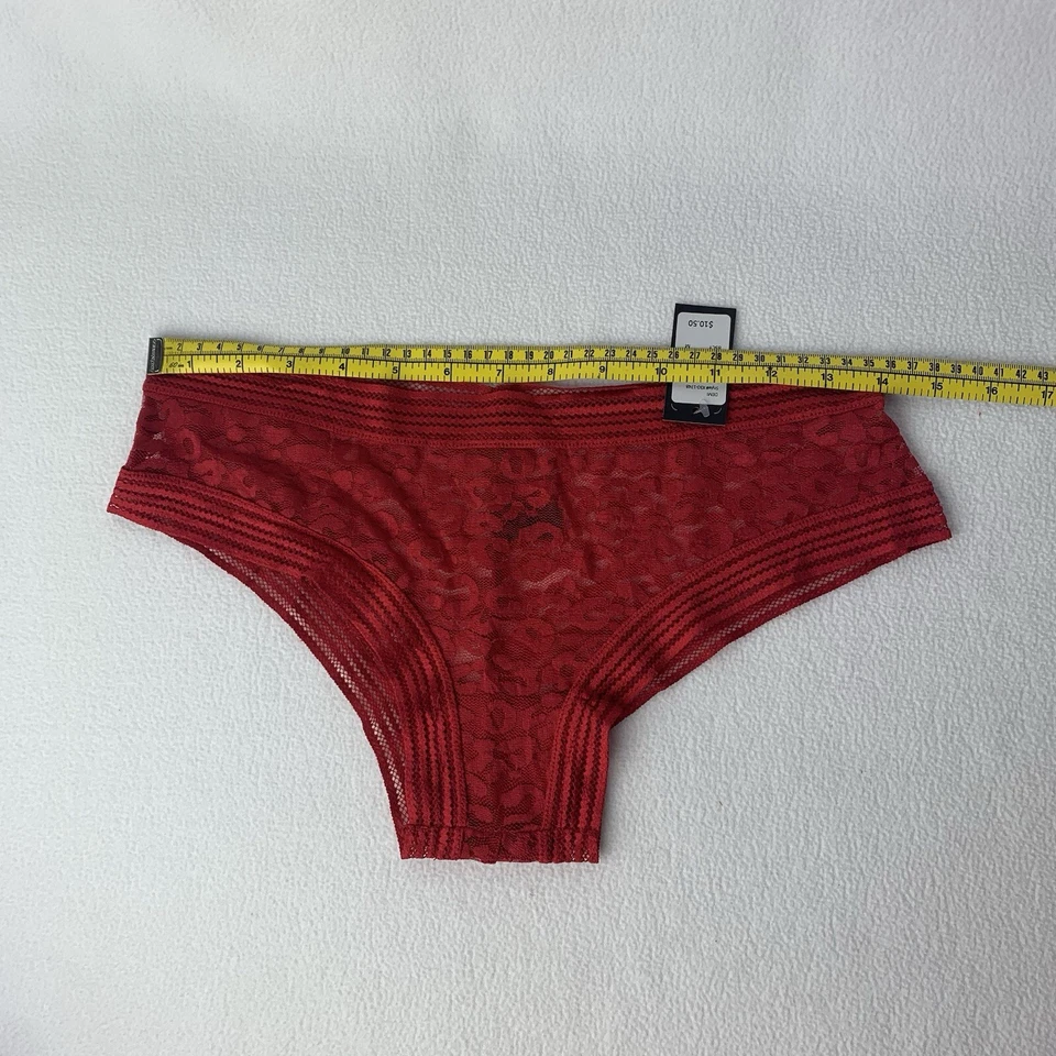 Fredericks of Hollywood Demi Leopardo Malla Panty Lencería Roja Mediana Nueva con Etiquetas Foto 2 de 4