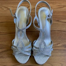 Dream Paris Womens Amore Fashion Stilettos Size 10 Silver Glitter 