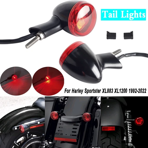 LED Bullet Rear Brake Lamp Tail Lights For Harley Sportster XL883 XL1200 1992-22