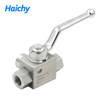 Haichy 1/2 Inch NPT 7250 PSI 3 way High Pressure Hydraulic Steel Ball Valve