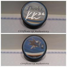 Kaapo Kahkonen Autographed Signed San Jose Sharks Puck COA Reverse Retro Puck