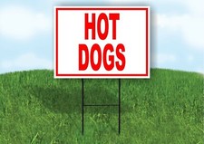 Hot Dogs Red Yard Sign ROAD SIGN with Stand LAWN POSTER