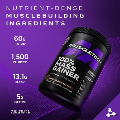 Mass Gainer Protein Powder, Mass-Tech Extreme 2000, Muscle Builder Men, 5.15 lbs