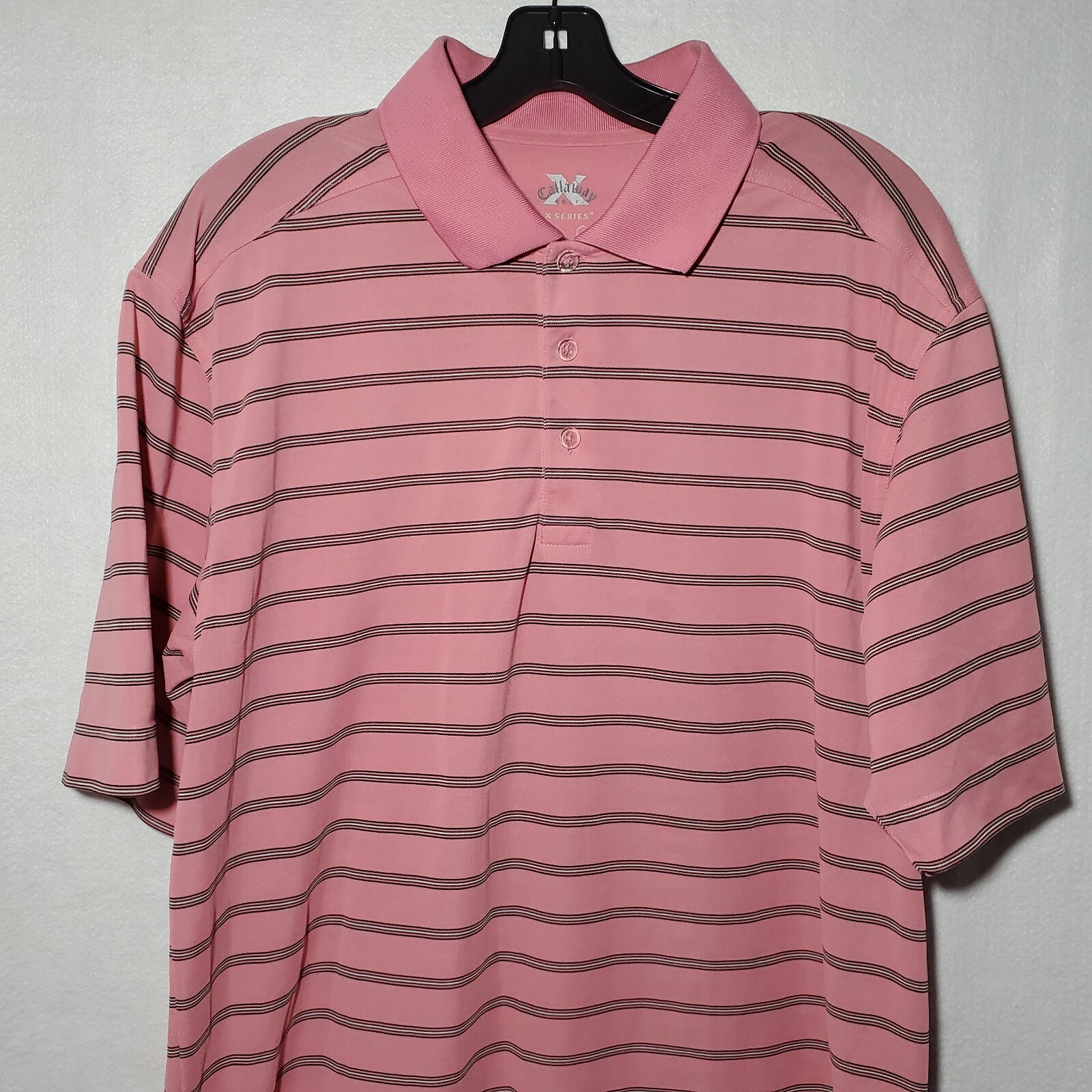 Men's Callaway X-Series Pink Golf Polo Shirt in Extra Large-image