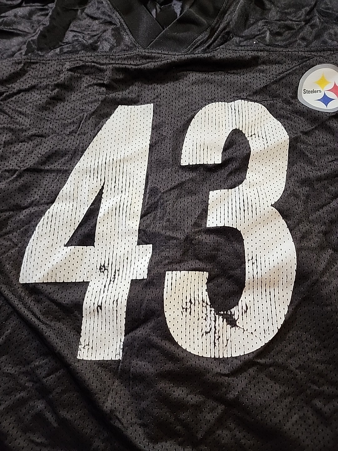 Pittsburgh Steelers Troy Polamalu Reebok Jersey Mens L Black NFL Team Apparel thumbnail 4