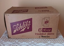 1970's Vintage Schiltz Beer Insulated Drinking Mugs Still In Box.