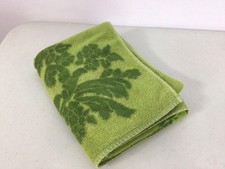 Vintage Green Cannon Floral Towel Mid Century...