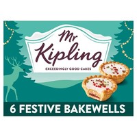 Mr Kipling Extremely Good Cakes Festive Bakewell Christmas Tarts 6Pack