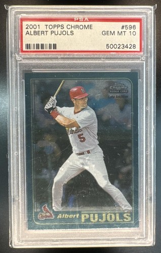 2001 Topps Chrome Albert Pujols #596 RC Cardinals PSA 10