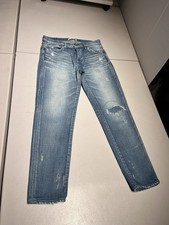 Moussy Vintage Jeans Women  s 27 Howa Slim Distressed Selvedge Denim Japan 28x27