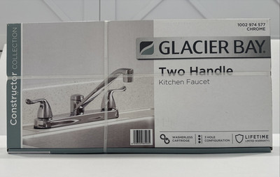 Glacier Bay 1002 974 577 Constructor 2-Handle Standard Kitchen Faucet Chrome