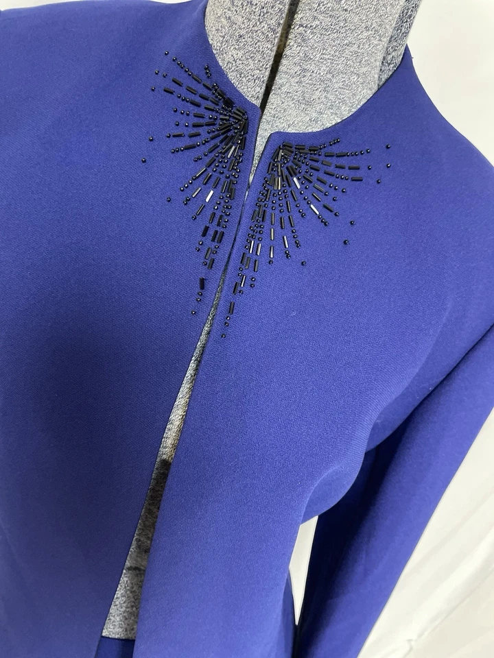 Traje Falda Tahari ASL Talla 10 Se Ajusta Como 6 Conjunto de Dos Piezas Falda Larga Brillante VINT Foto 4 de 4