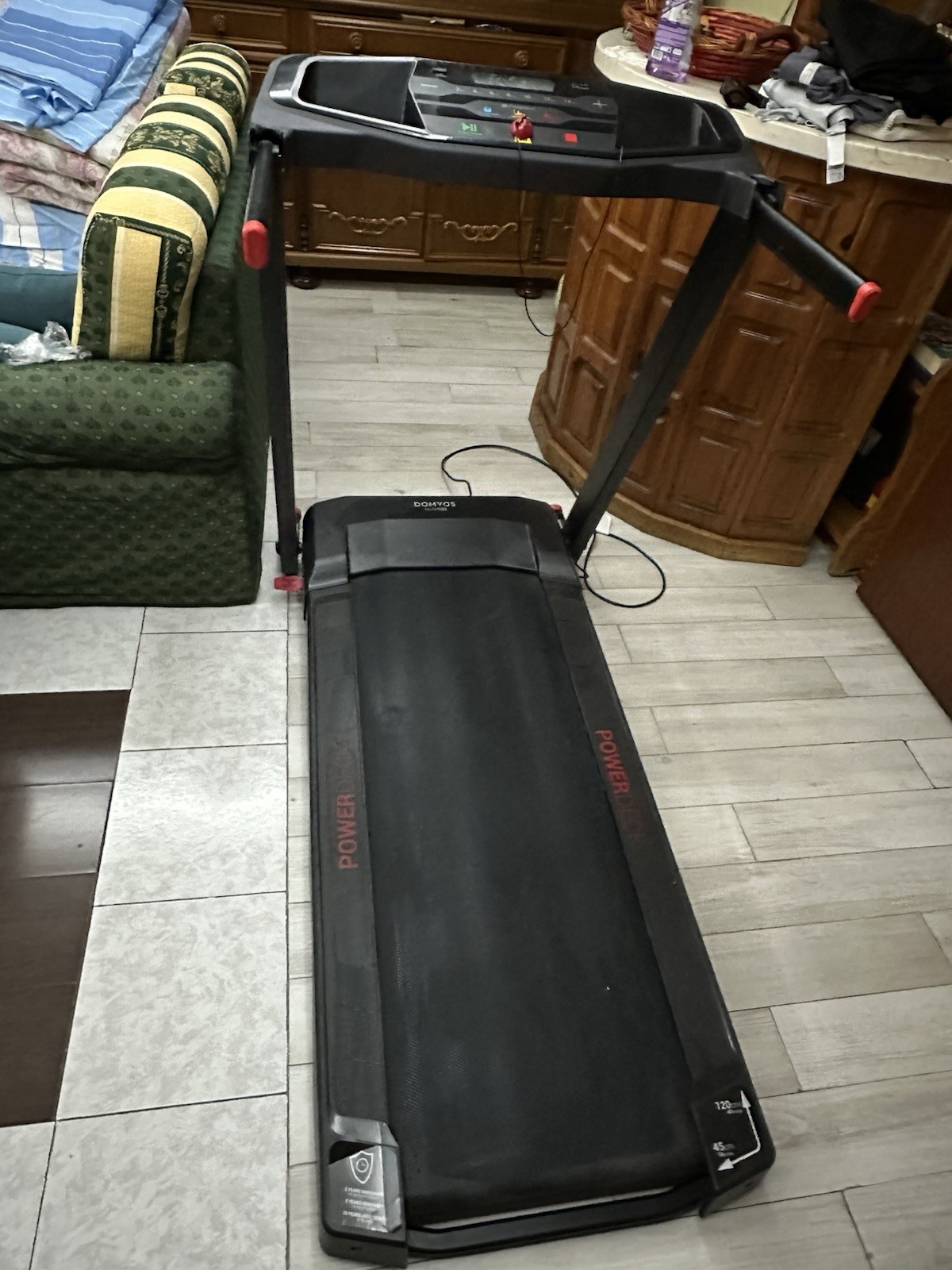 Domyos tapis roulant elettrico pieghevole nero 120x45 cm con telecomando