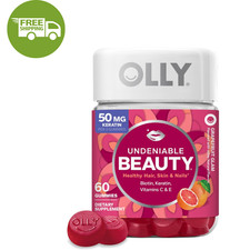 OLLY Undeniable Beauty Gummies Hair Skin Nails Biotin Vitamin C Keratin 60 Ct