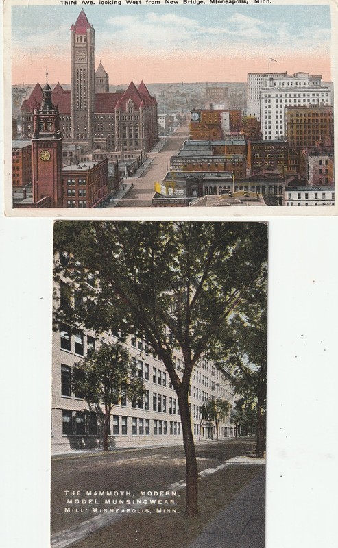 Minneapolis, MN - 2 Cards - Air View - Textile Plant  Mill        Minnesota