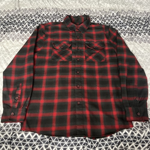 Dixxon Snap On Tools Flannel Plaid Black Red Button Up Limited Edition - Mens M
