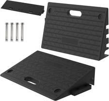 4.3" Rise Rubber Threshold Ramp for Doorway/Cars, Step/Stair Rubber Ramp with wi