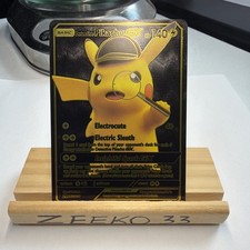 Pokemon Black Foil Card Collection Detective Pikachu GX Fan Art NM