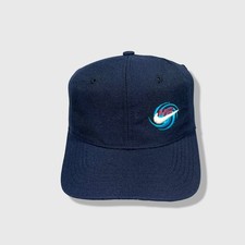 Nike Baseball Cap Mens OSFM Navy Blue Vintage Swoosh Logo Strapback Hat Retro