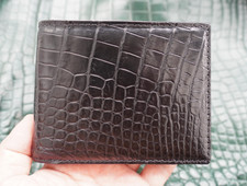 Black Genuine Crocodile Belly Leather Skin MEN'S BIFOLD Wallet X25
