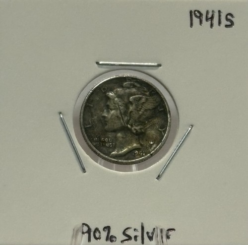 Moneda de diez centavos Mercury 1941-S, muy buena, 90 % plata, ¡poca acuñación! 🔥 - Imagen 4 de 7