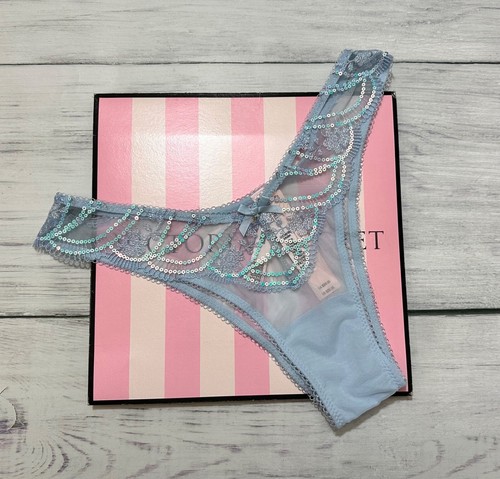Victoria’s Secret BH Höschen Set Wicked irisierende Stickerei ungefüttert blau - Bild 7 von 8