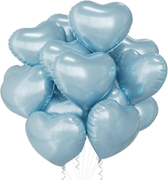 Herz Folienballon Blau 15 StüCk 18 Zoll Luftballons Helium | Herzballons Heliumb