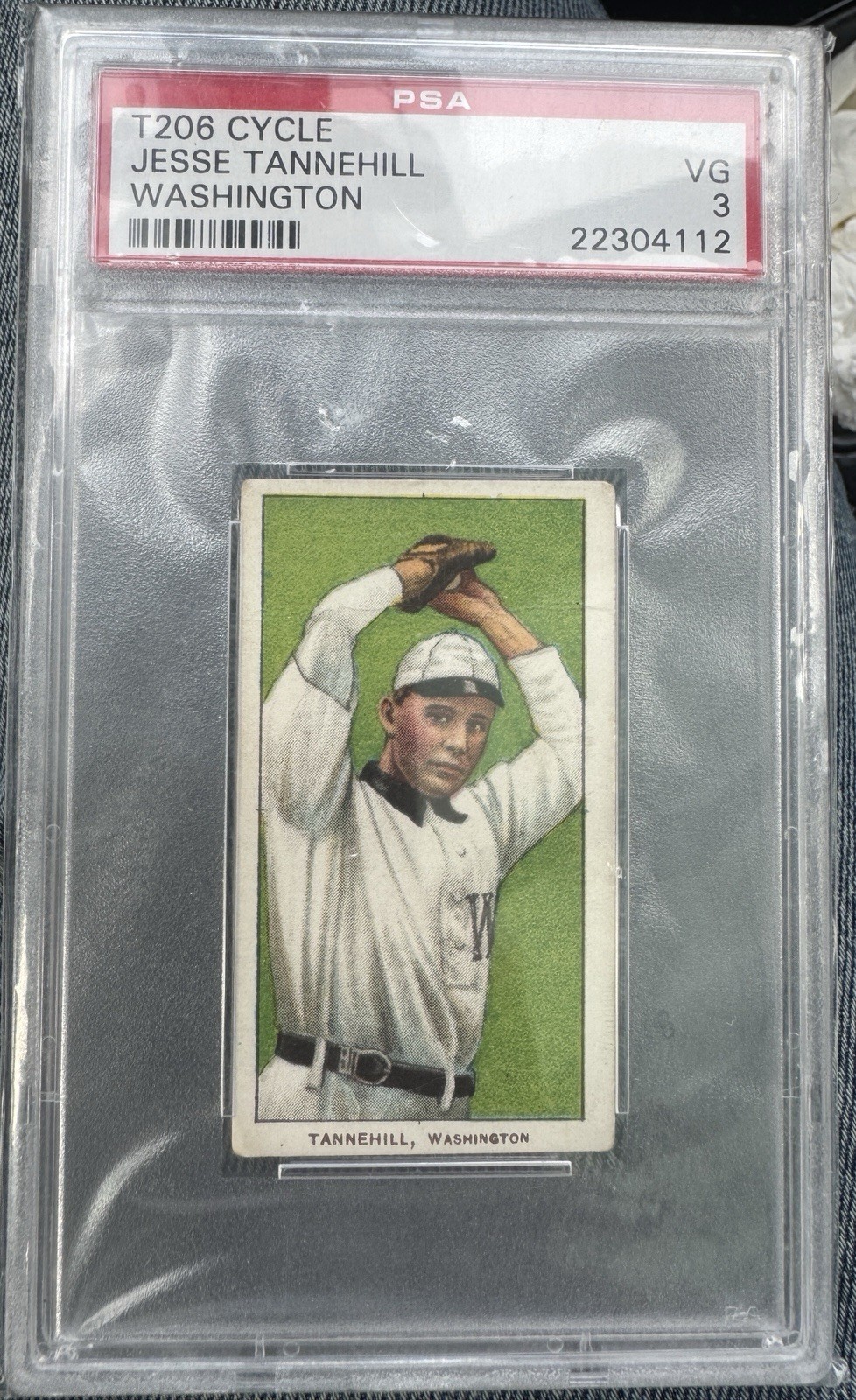 1911 T206 Tannehill Washington Cycle Cigarettes Back PSA 3