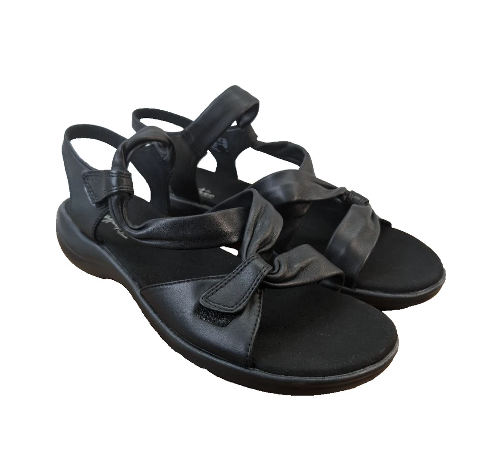 NEW Clarks Saylie Moon Womens Size 10 W Black Soft Leather Sandal Adjustable - Image 3 of 4