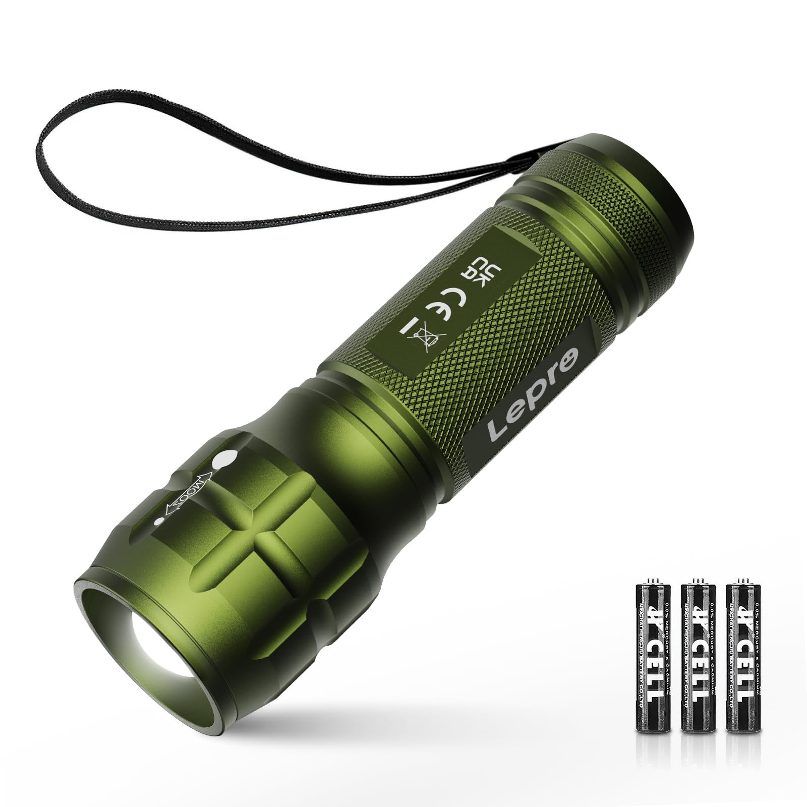 Lighting EVER LED Flashlights High Lumens, Small Flashlight, Small, Green 