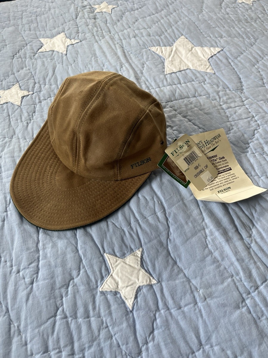 Vintage 90s Filson Tin Cloth Strapback Leather Strapback Hat Cap
