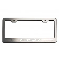 Stainless Steel Plate Frame w/White Carbon Fiber Inlay&"F-150" for Ford F-150