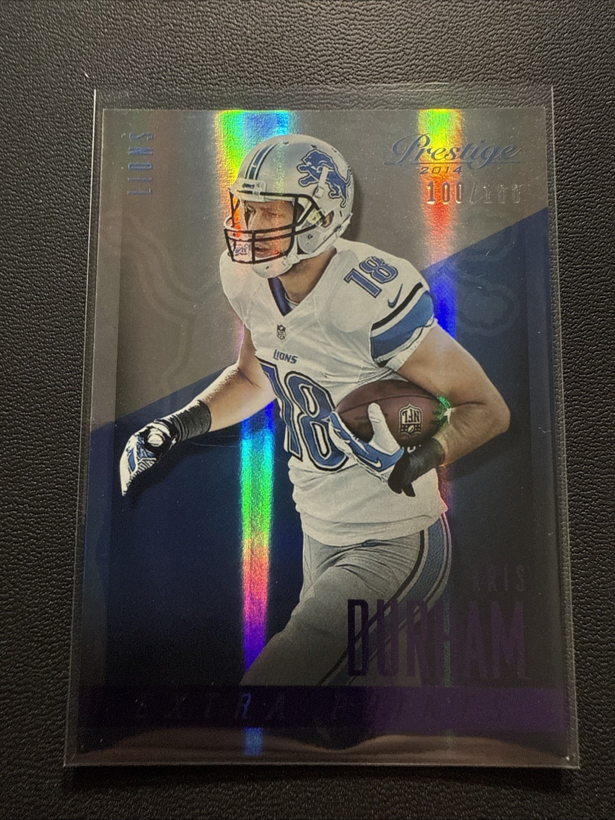 KRIS DURHAM #d 100 /100 eBay 1/1 EXTRA POINTS PURPLE 2014 PRESTIGE DETROIT LIONS