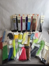 Vintage Huge Lot of 45 Fly Jig Tying Materials Wing Fiber Big Fly Hair Fishing