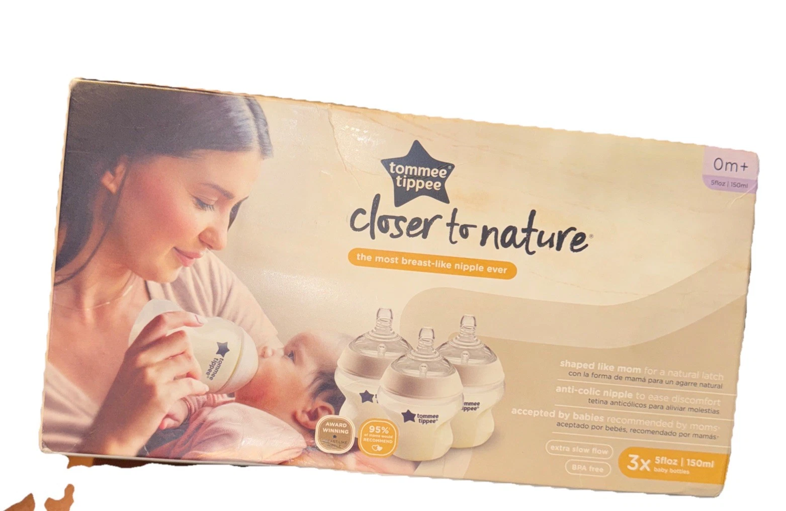 Tommee Tippee Closer to Nature Baby Bottle 5 Ounce 3 Count Bottles Feeding