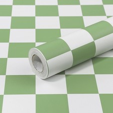 CAX Checkered Peel and Stick Wallpaper Mosaic Wallpaper 17.3''x120'' Green an...