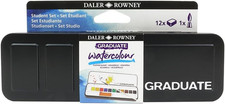 Graduate Watercolor Travel Set, 12 Count Half Pans - Watercolor Paint Set with B