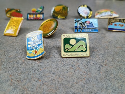 Vintage Hawaii Pin Lot Kona Maui Kawaii Islands Hula Mauna Loa Nuts Honolulu - Picture 15 of 24