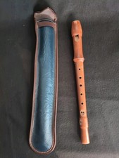 Vintage Roessler Recorder Wood made in Germany Leather Case Soprano Beginner