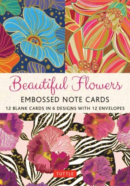 Beautiful Flowers, 12 Embossed Note Cards : 12 Blank Cards In 6 Lovely Designs (2 Each) With 12 Patterned Envelopes In A Keepsake Box . Tuttle Studio - Image 3