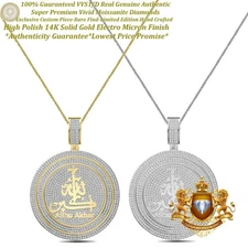 VVS1/D 3.55 Ct MOISSANITE Muslim Takbir Allahu Akbar Islamic Charm Allah Pendant
