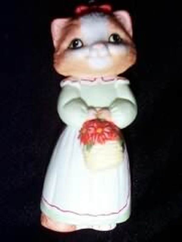 'Holiday Basket' 'Christmas Kitty -Fine Porcelain' Series NEW Hallmark 1989