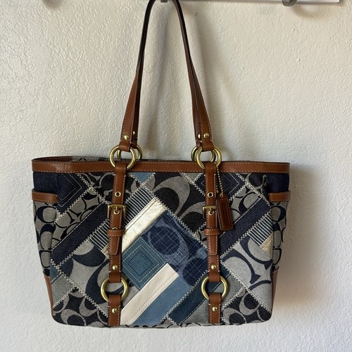 Coach Denim Patchwork Tote - Picture 4 of 10