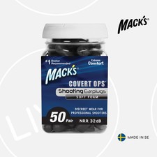 Mack's Covert Ops Soft Foam Shooting Earplugs, 50 Pair  Ear Plugs Anti Noise