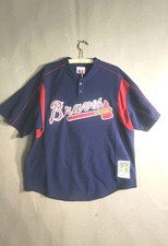 Greg Maddux M N 2003 Atlanta Braves Navy Blue Authentic Batting Practice Jersey