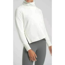ATHLETA Double Cozy Karma Funnel Neck Sweatshirt, Sea Salt Large New B9