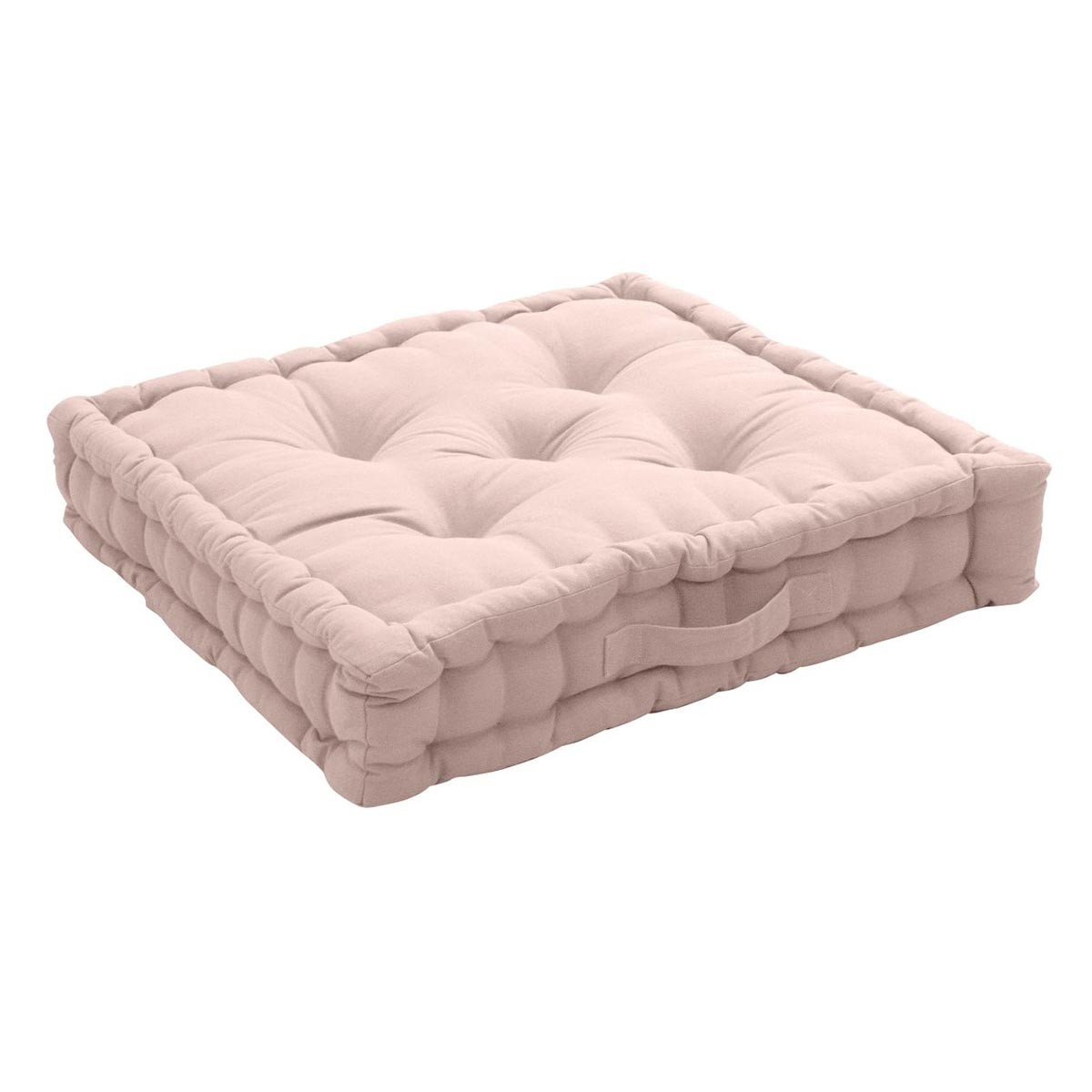 Coussin de sol uni Panama 50x50cm Vieux Rose | Galette de sol carrée